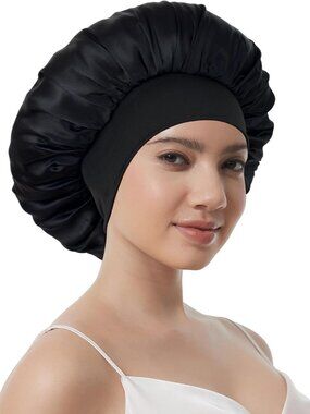 100% Mulberry Silk Bonnet for Sleeping Women, Real Pure Silk Bonnets, Double Lay